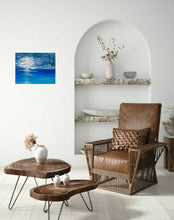 Load image into Gallery viewer, Original painting of lightning cracking over a calm ocean by Kerry Sandhu Art
