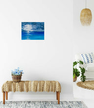 Load image into Gallery viewer, Original painting of lightning cracking over a calm ocean by Kerry Sandhu Art
