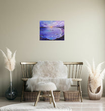 Load image into Gallery viewer, Original painting of a purple sunset over the ocean by Kerry Sandhu Art
