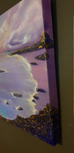 Load image into Gallery viewer, Original painting of a purple sunset over the ocean by Kerry Sandhu Art
