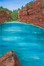 Load image into Gallery viewer, Original painting of Fortescue Falls in the Kimberley region of the North West of Western Australia giclee prints available in two sizes
