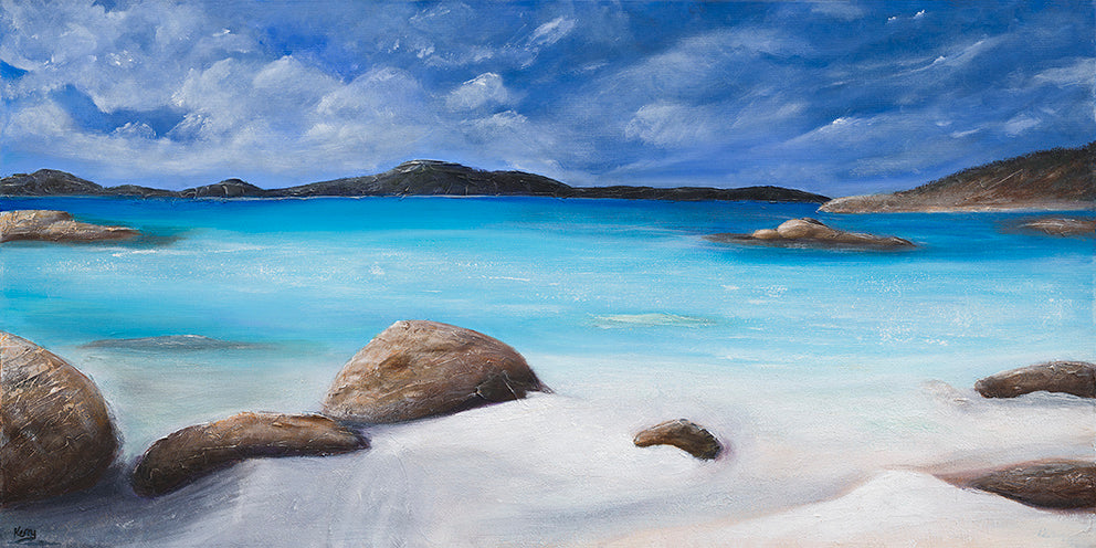 Original painting of a tranquil ocean/ beach scene in Denmark in the South West of Western Australia