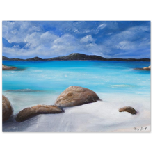 Load image into Gallery viewer, Painting of a tranquil ocean/ beach scene in Denmark, South West Western Australia aluminium print available in various sizes
