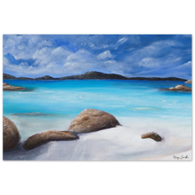 Load image into Gallery viewer, Painting of a tranquil ocean/ beach scene in Denmark, South West Western Australia aluminium print available in various sizes
