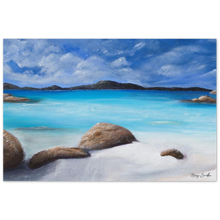 Load image into Gallery viewer, Painting of a tranquil ocean/ beach scene in Denmark, South West Western Australia aluminium print available in various sizes
