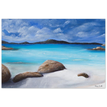 Load image into Gallery viewer, Painting of a tranquil ocean/ beach scene in Denmark, South West Western Australia aluminium print available in various sizes

