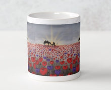 Load image into Gallery viewer, Benedictus - CERAMIC MUG - Designed from original ANZAC Day artwork - red poppies

