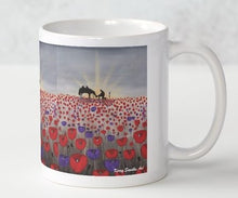 Load image into Gallery viewer, Benedictus - CERAMIC MUG - Designed from original ANZAC Day artwork - red poppies
