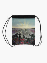 Load image into Gallery viewer, The Band Played Waltzing Matilda - DRAWSTRING BACKPACK - Designed from original ANZAC Day artwork
